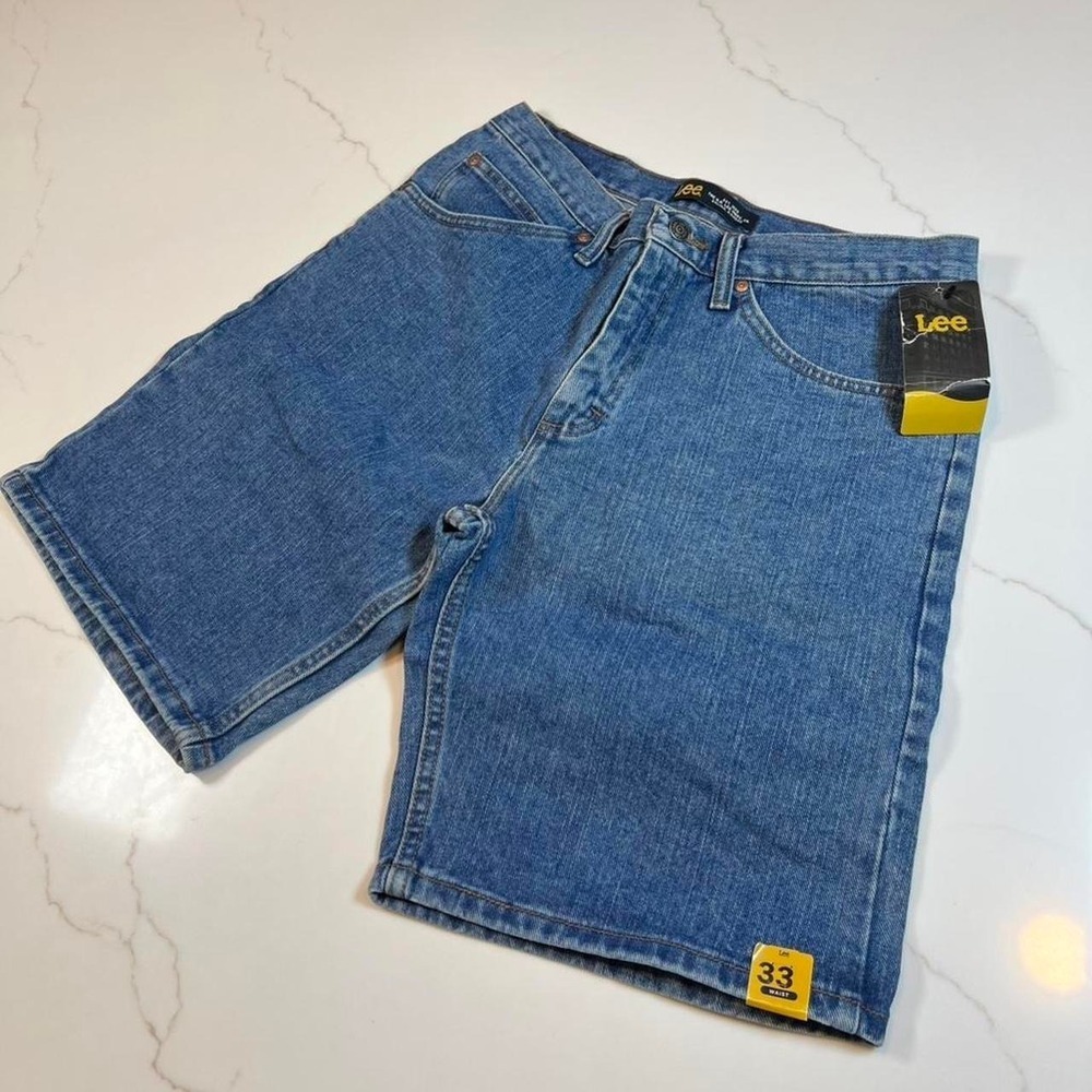 Lee Denim Shorts Mens 33 Medium Wash Cotton Jorts 2181044